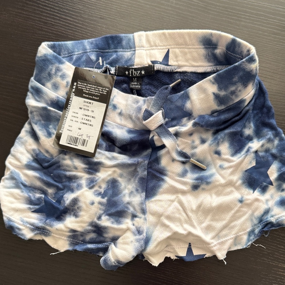 Flowers by Zoe Blue and White Tie-Dye Shorts
